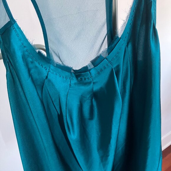 Deep teal silk sleeveless tank - Picture 6 of 6
